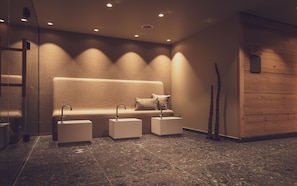 Sauna, steam room, body treatments, aromatherapy, hot stone massages