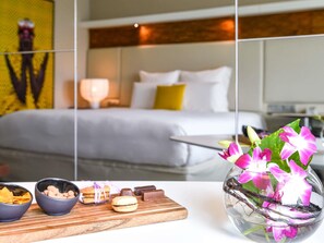 Superior-rum - 1 kingsize-säng - utsikt mot staden | Sängtillbehör av högsta kvalitet och minibar