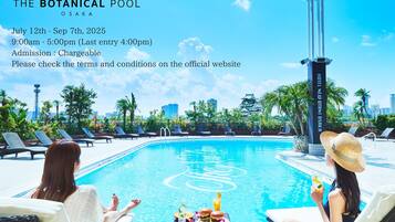 Seasonal outdoor pool, open 9:00 AM to 4:00 PM, lifeguards on site