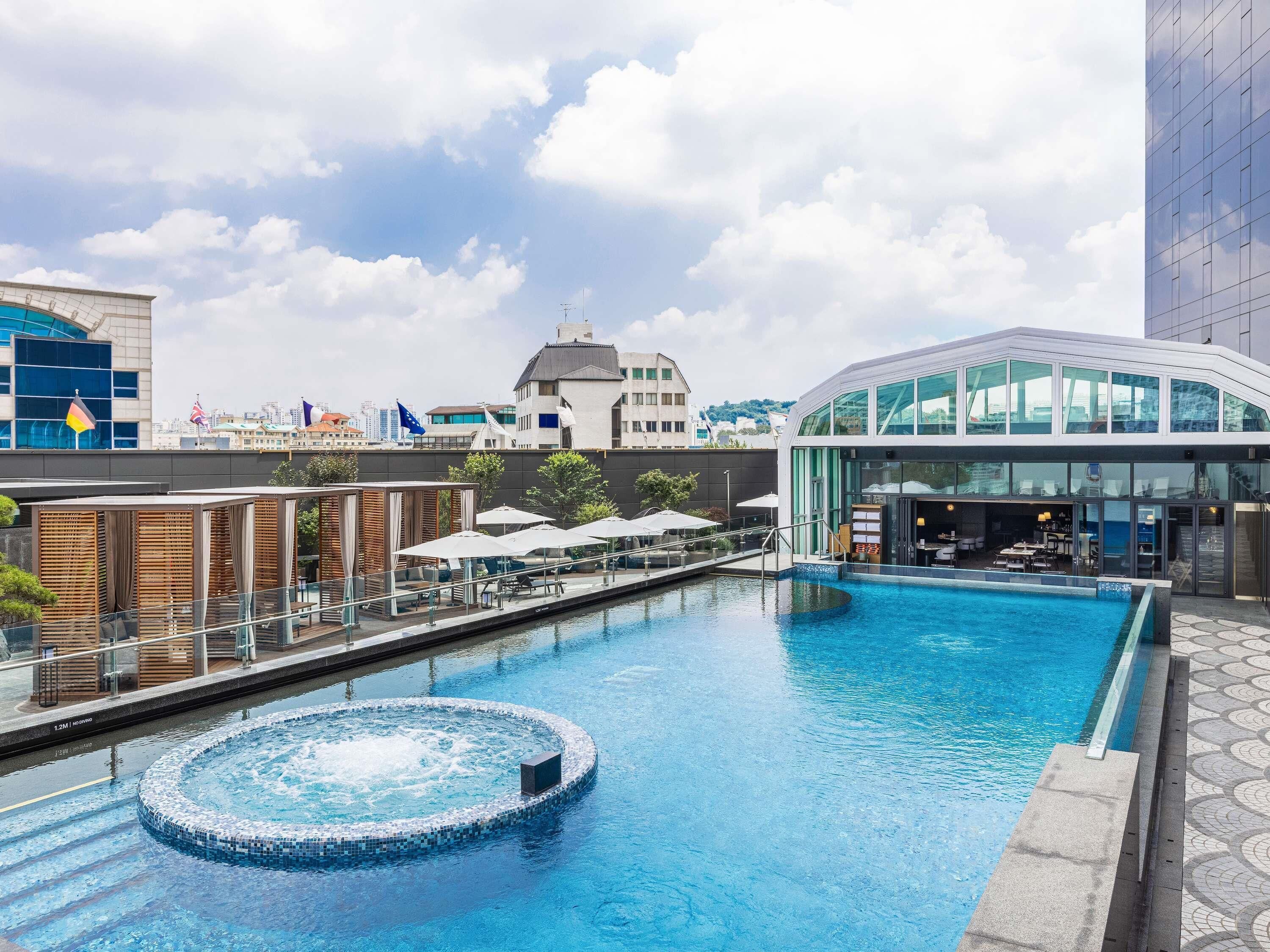 Indoor pool, outdoor pool, cabanas (surcharge)