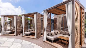 Indoor pool, outdoor pool, cabanas (surcharge)