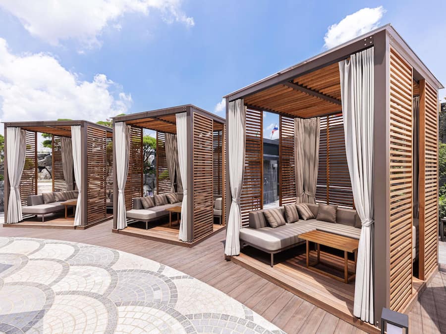 Indoor pool, outdoor pool, cabanas (surcharge)