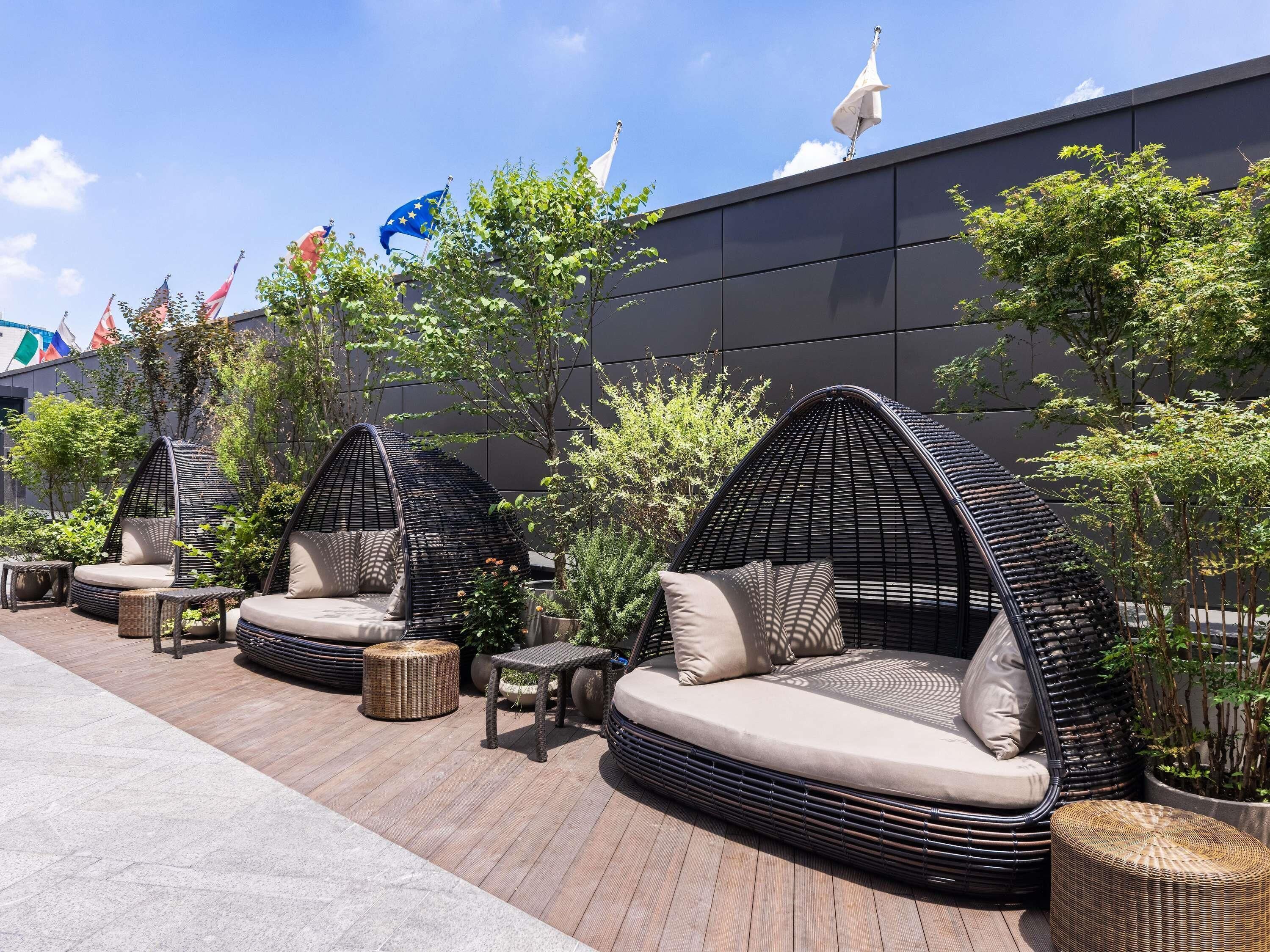 Indoor pool, outdoor pool, cabanas (surcharge)