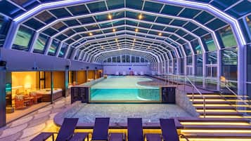 Indoor pool, outdoor pool, cabanas (surcharge)