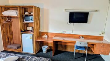 Desk, iron/ironing board, free WiFi, alarm clocks