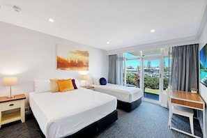 In-room safe, desk, laptop workspace, blackout curtains