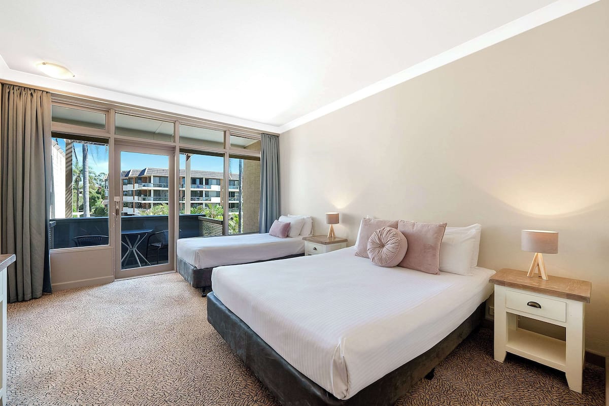 In-room safe, desk, laptop workspace, blackout curtains