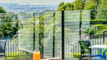 Breakfast, lunch, dinner served; Modern European cuisine, pool views