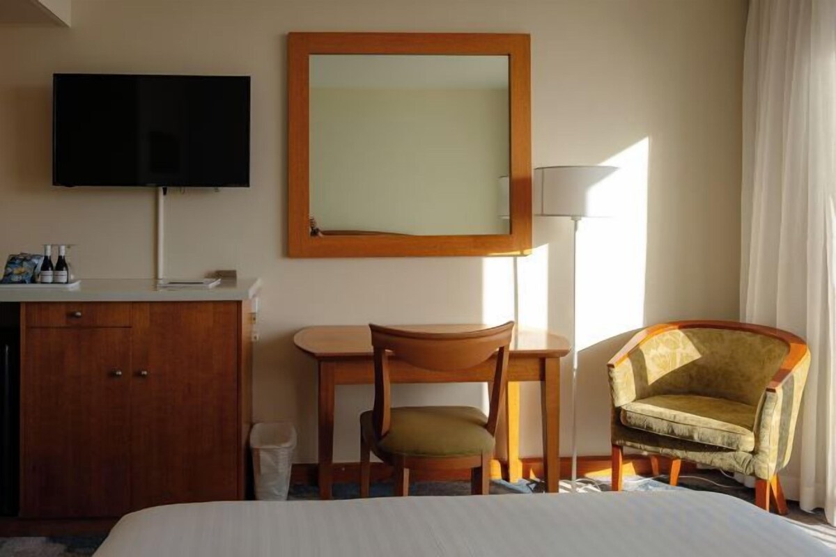Minibar, desk, blackout drapes, iron/ironing board