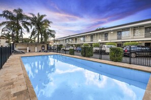 Outdoor pool, pool loungers