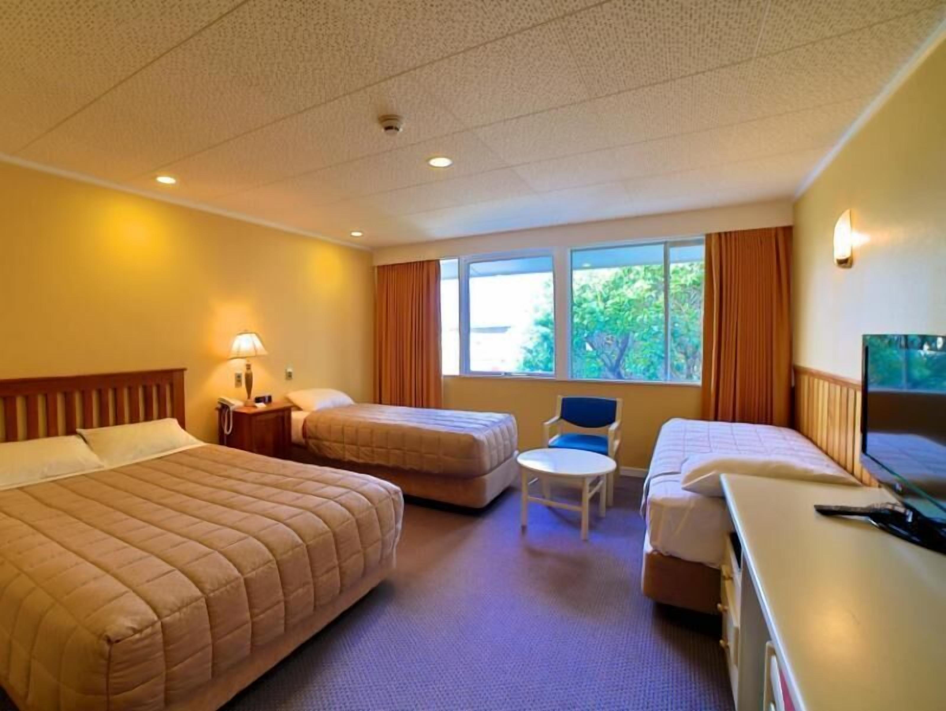 Desk, blackout curtains, iron/ironing board, WiFi