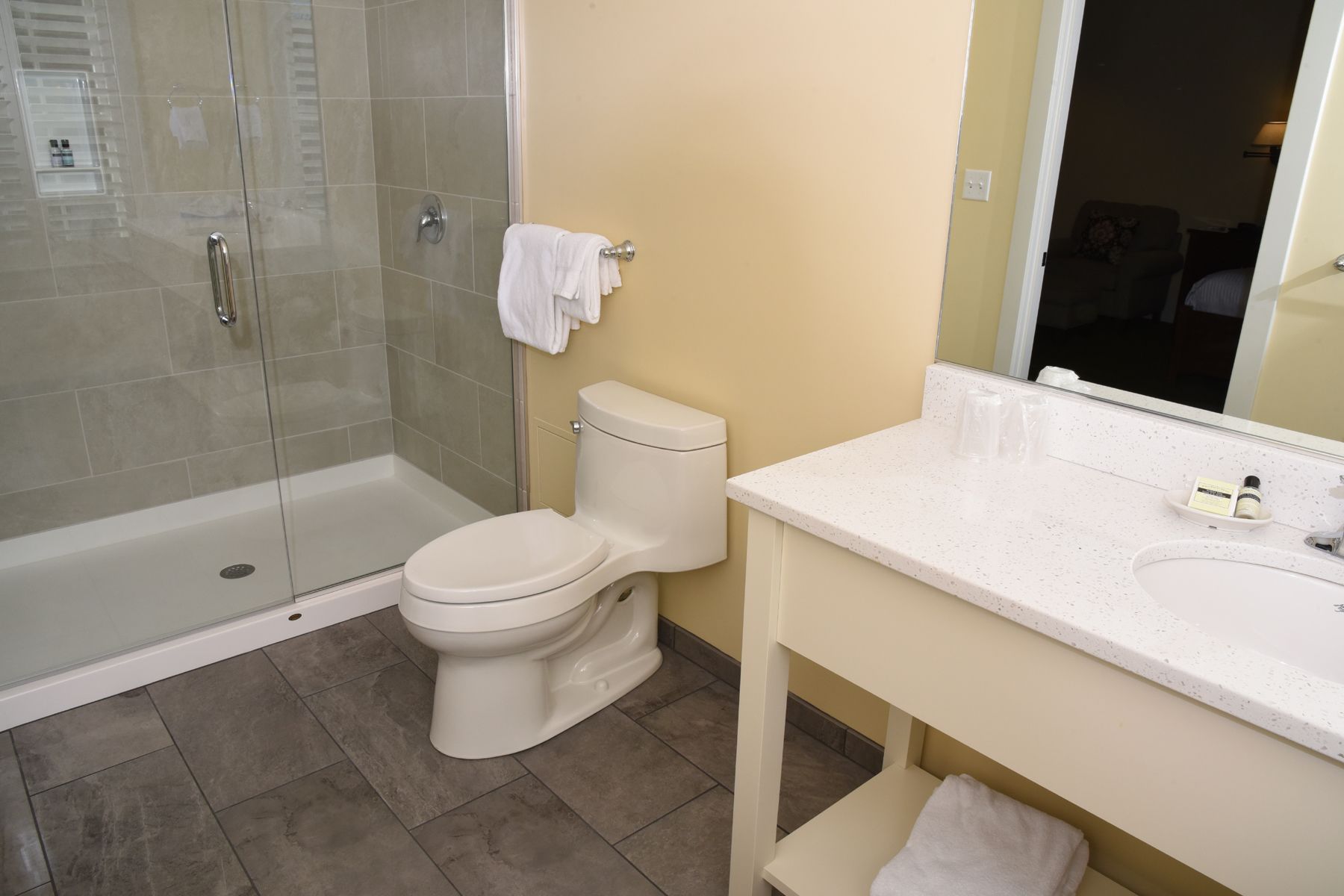 tillyer house 2 queen beds (no pets) | bathroom | free toiletries, hair dryer, towels, soap