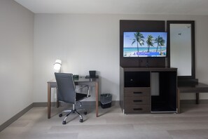 In-room safe, desk, laptop workspace, soundproofing