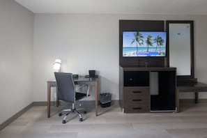 In-room safe, desk, laptop workspace, soundproofing