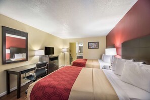 Standard Room, 2 Queen Beds, Non Smoking | Bathroom | Combined shower/bathtub, hair dryer, towels