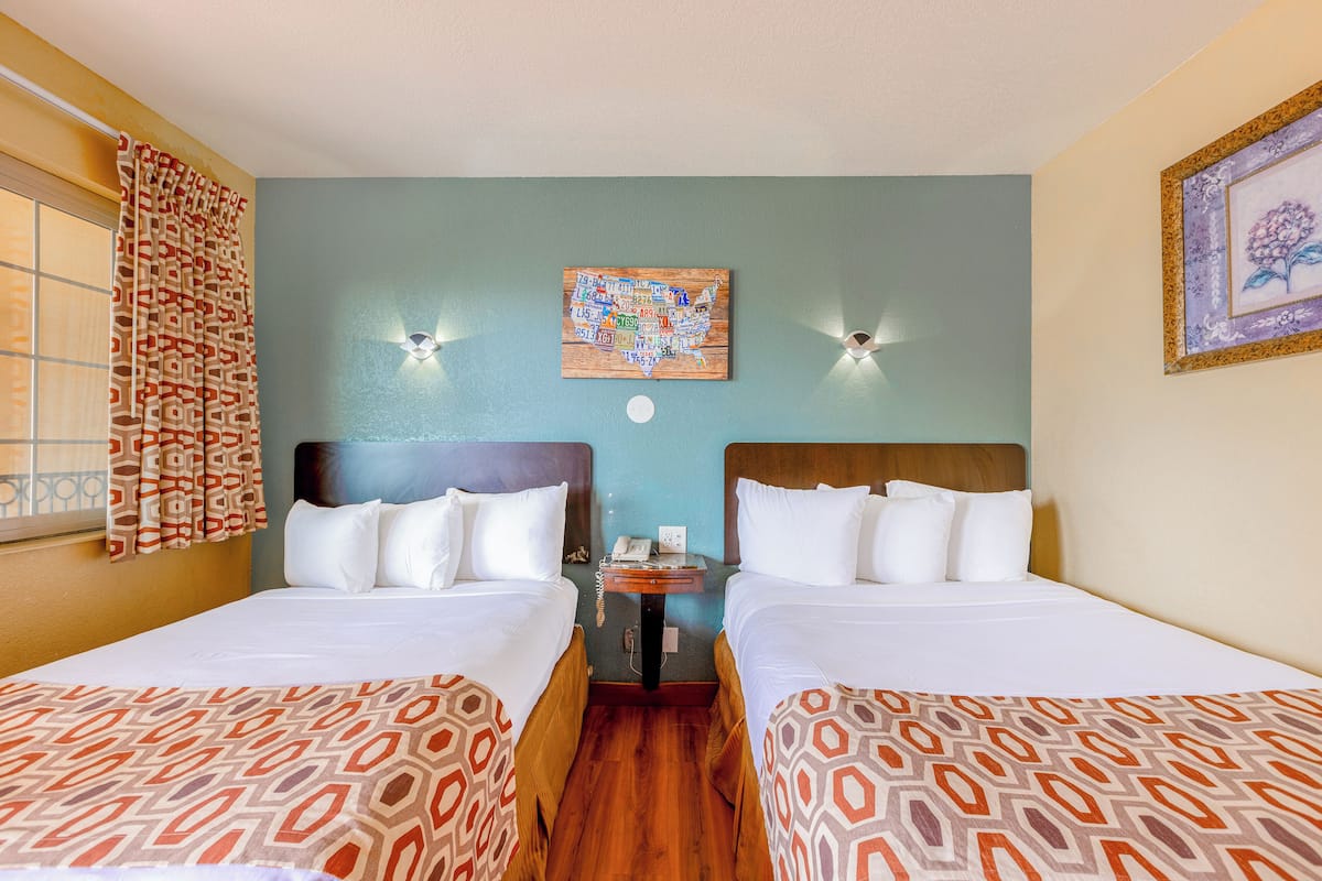 Room, 2 Double Beds, Non Smoking | Premium bedding, pillow-top beds, desk, iron/ironing board