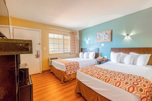 Room, 2 Double Beds, Non Smoking | Premium bedding, pillowtop beds, desk, iron/ironing board