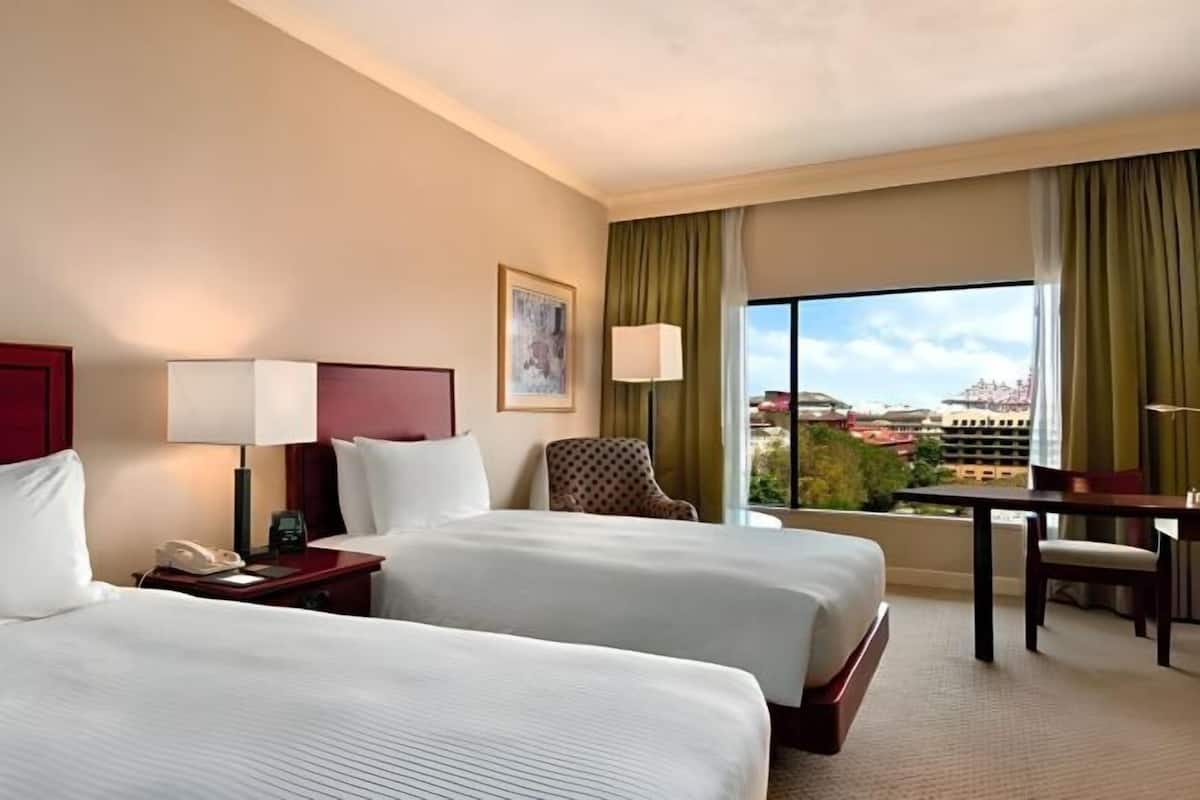 Hypo-allergenic bedding, minibar, in-room safe, desk
