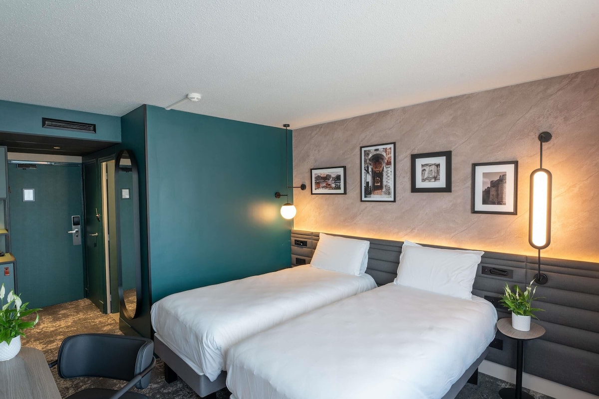 룸, 싱글침대 2개 | 1 개의 침실, 고급 침구, 필로우탑 침대, 미니바