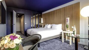 Premium bedding, desk, soundproofing, iron/ironing board