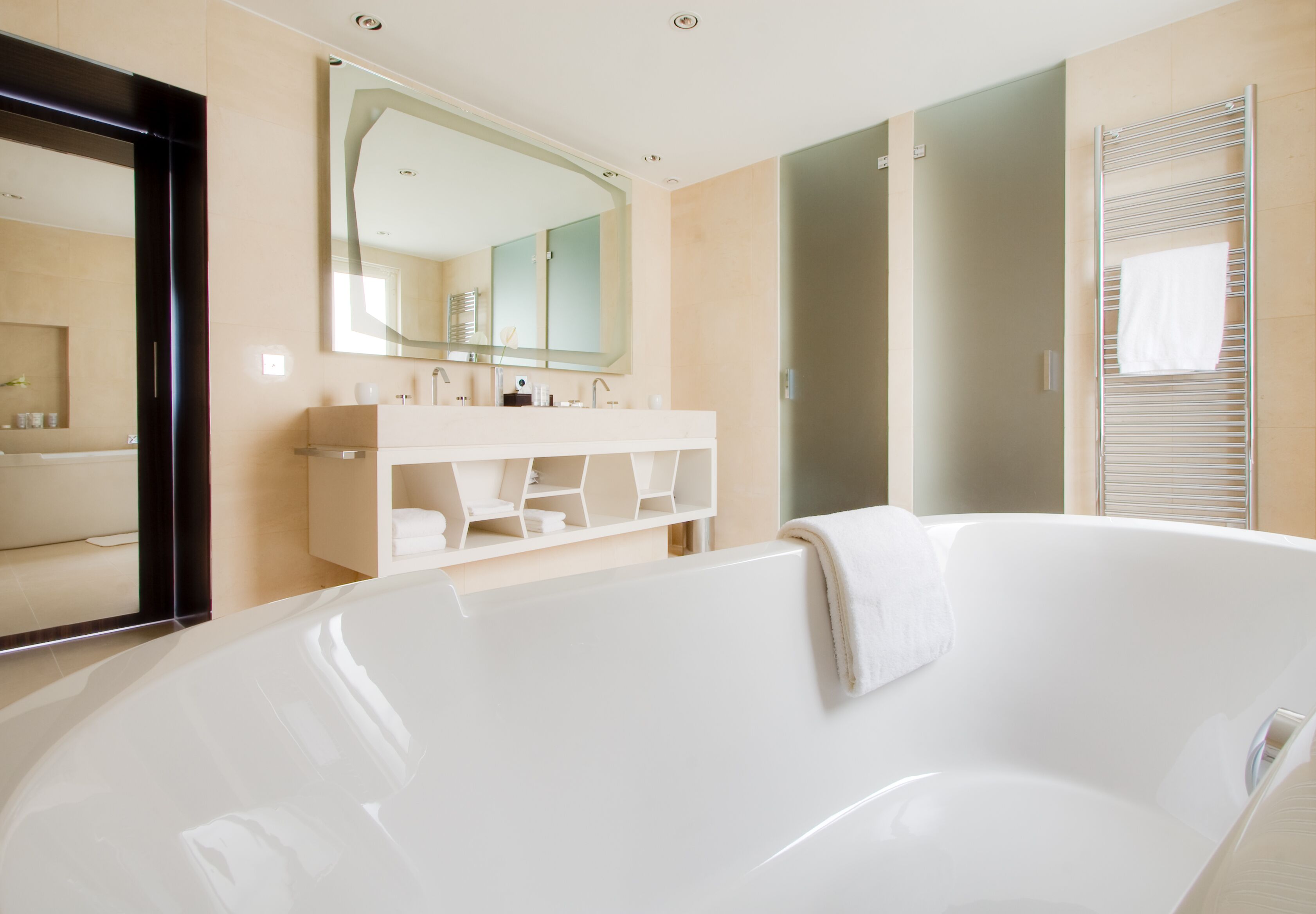 luxury suite | bathroom | free toiletries, hair dryer, bathrobes, slippers