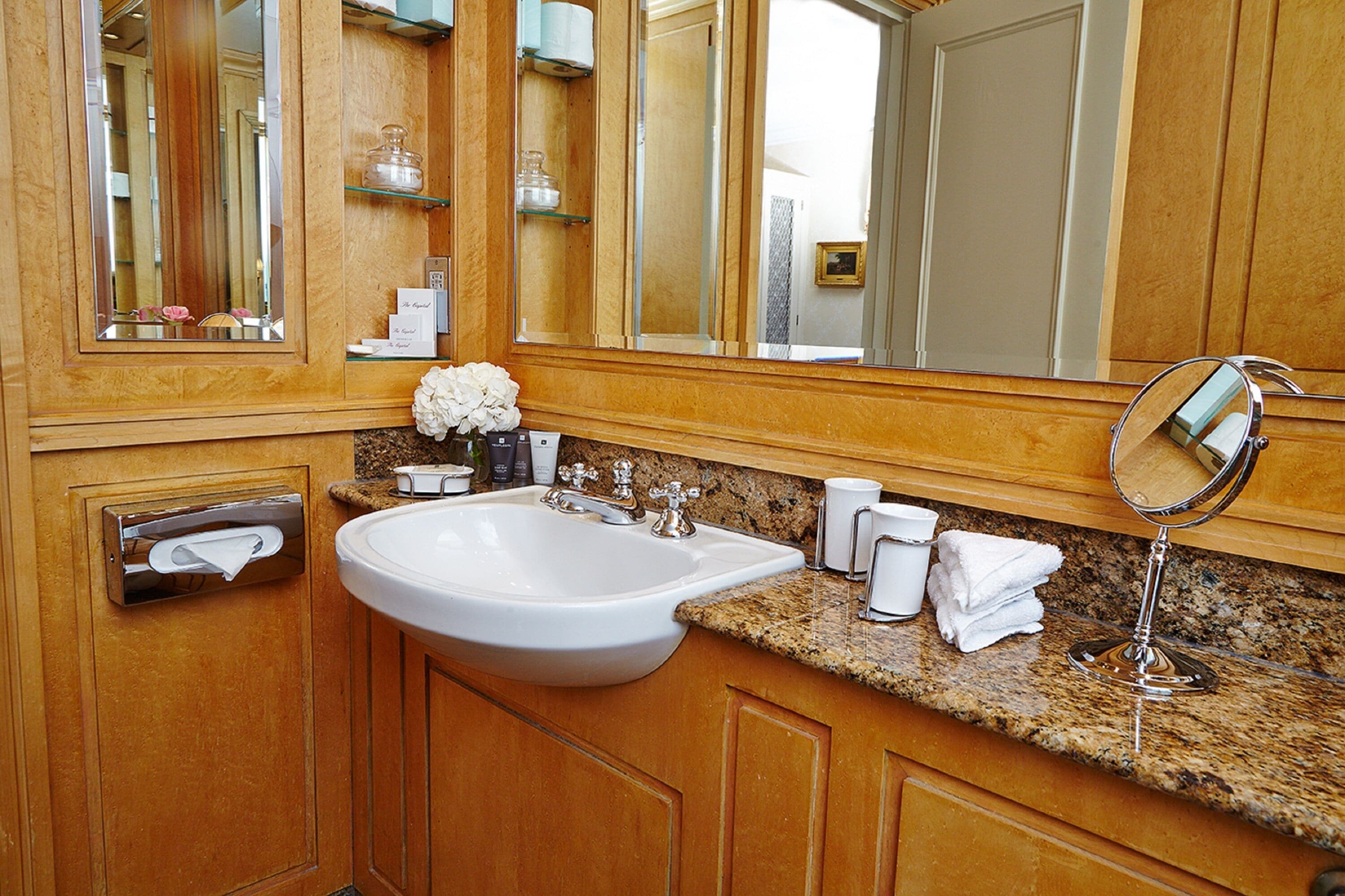 capital deluxe king | bathroom | combined shower/bathtub, designer toiletries, hair dryer, bathrobes