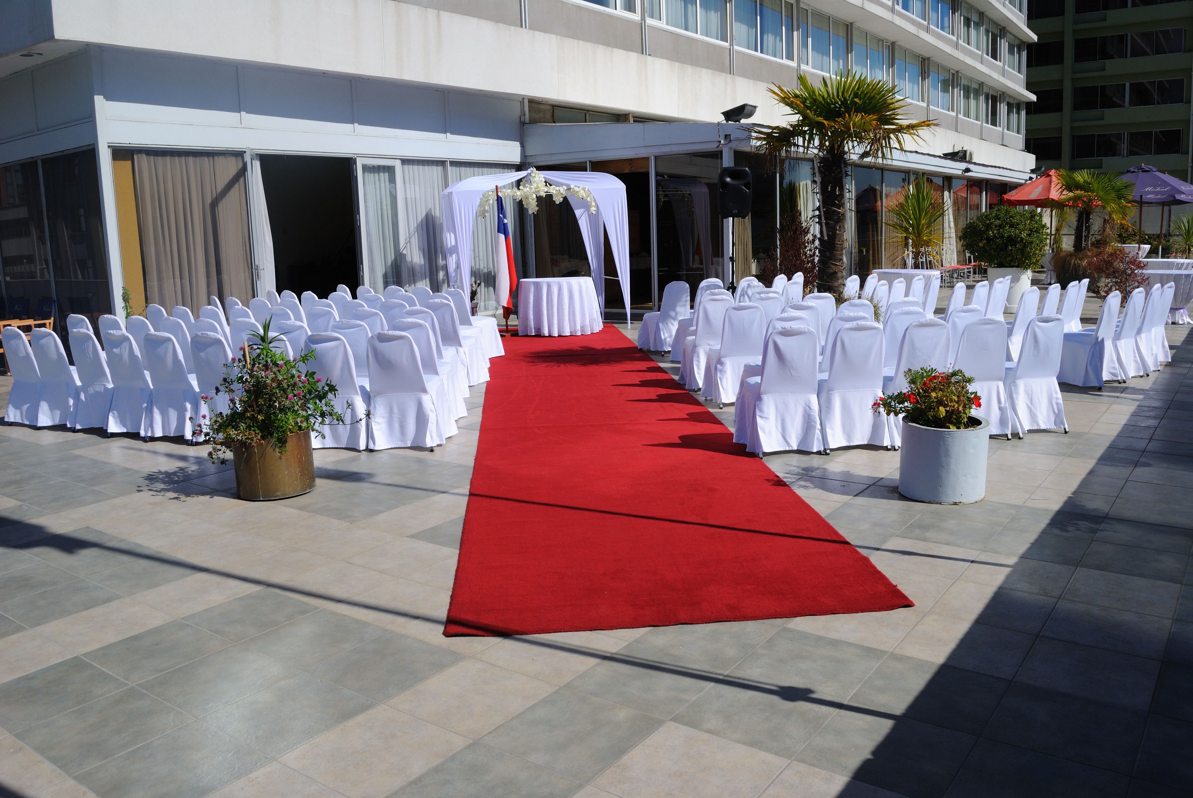 outdoor banquet area