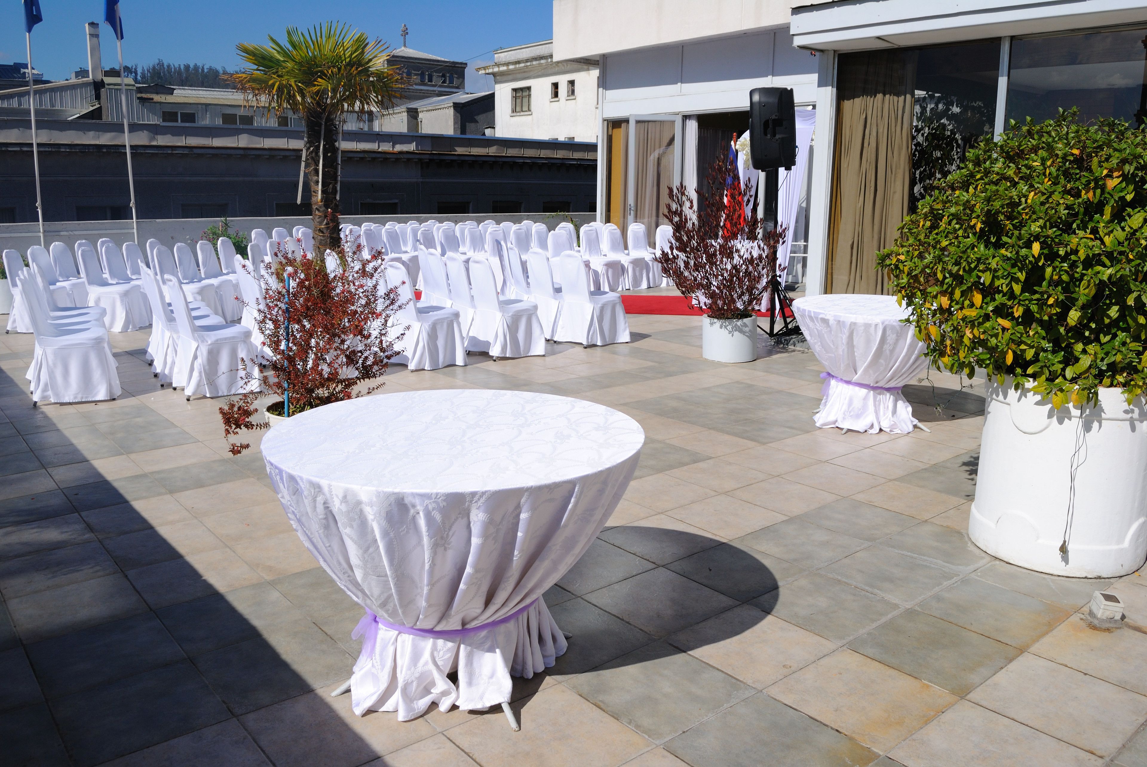 outdoor banquet area