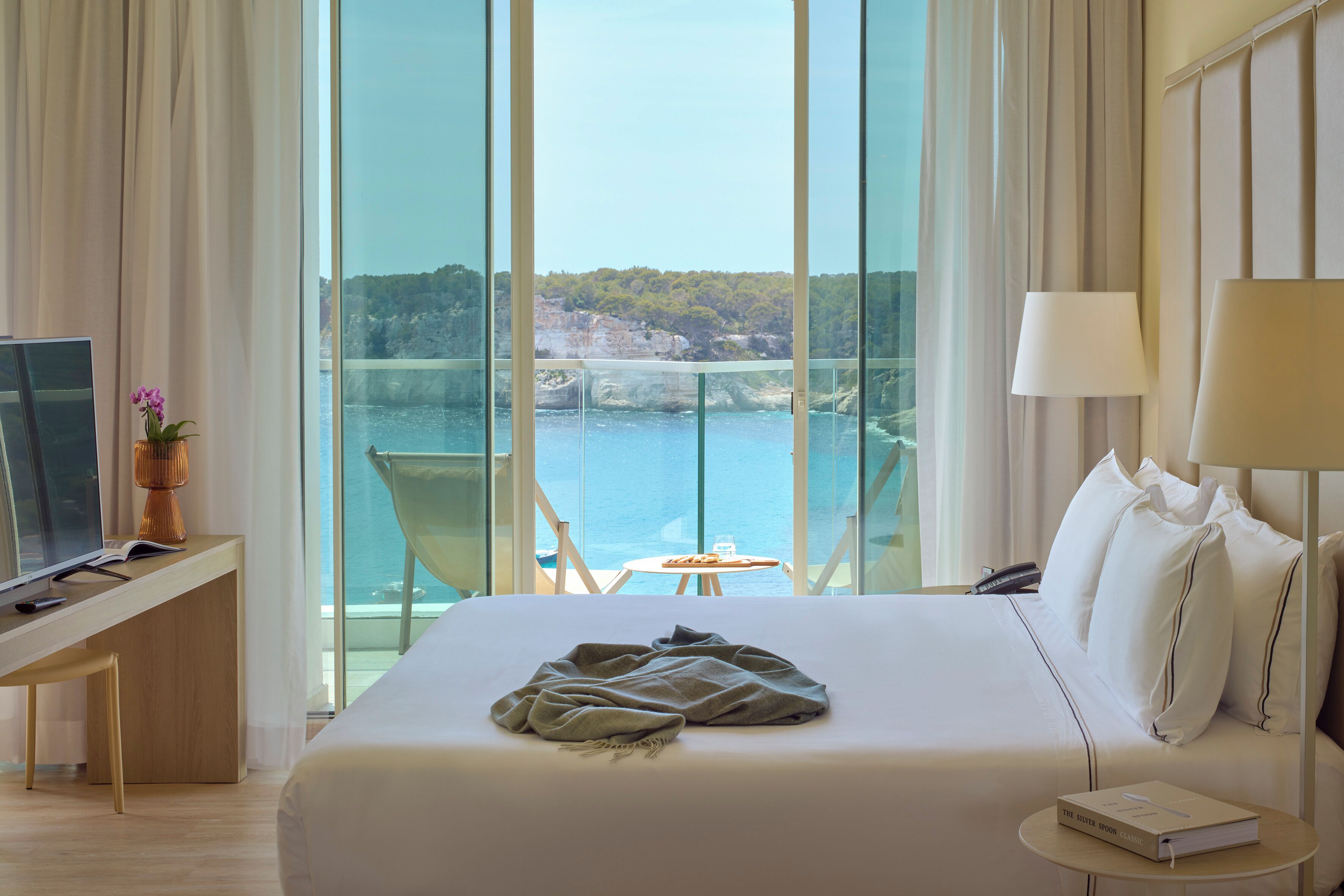 the level suite cala galdana | in-room safe, desk, laptop workspace, iron/ironing board