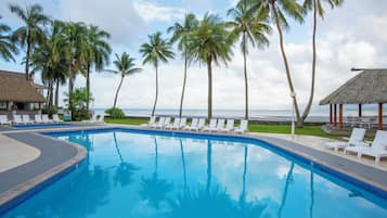 Outdoor pool, open 6:00 AM to 7:00 PM, pool umbrellas, pool loungers
