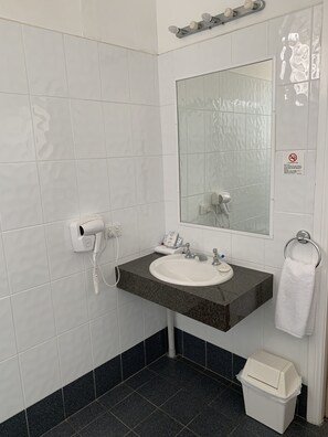 Standard Room, 1 Bedroom, Roll-in Shower | Bathroom | Free toiletries, hair dryer, towels