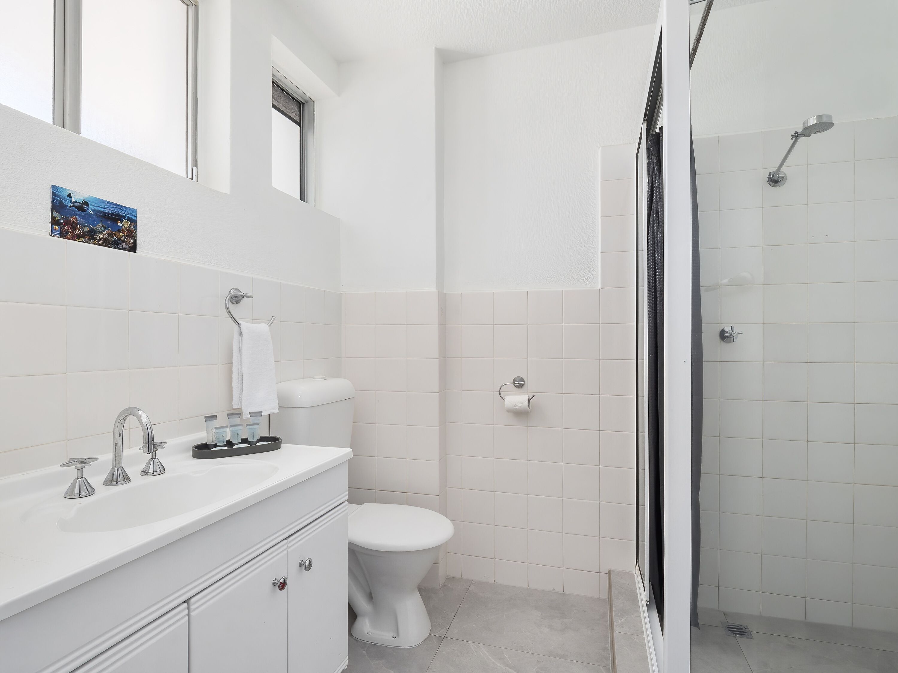 twin room (no pets) | bathroom | free toiletries, hair dryer, towels