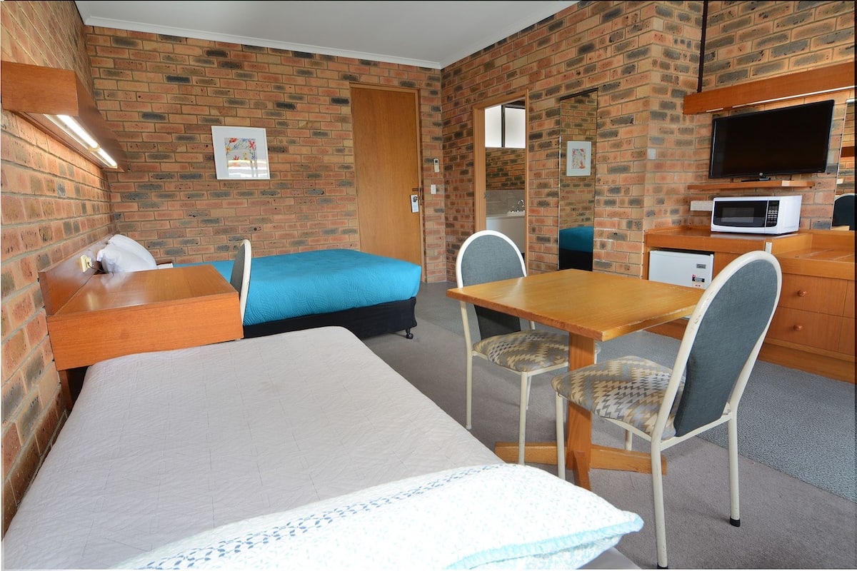 Habitación económica con 2 camas individuales, 1 habitación, microondas, planta baja | Escritorio, tabla de planchar con plancha, cunas (de pago) y wifi gratis
