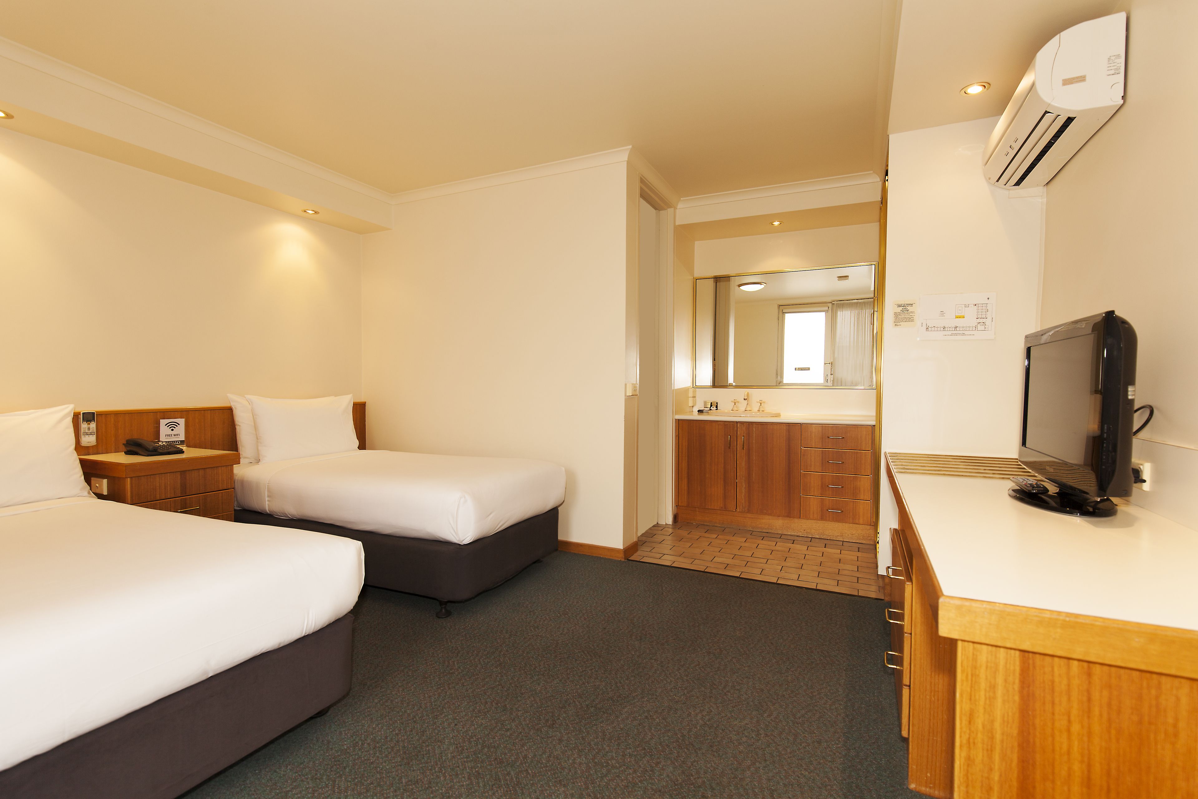 queen + single room | premium bedding, select comfort beds, iron/ironing board, free wifi