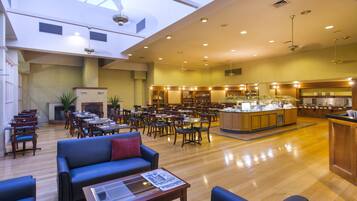 Breakfast, lunch and dinner served