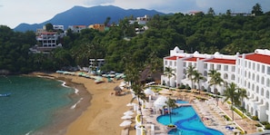 On the beach, beach volleyball