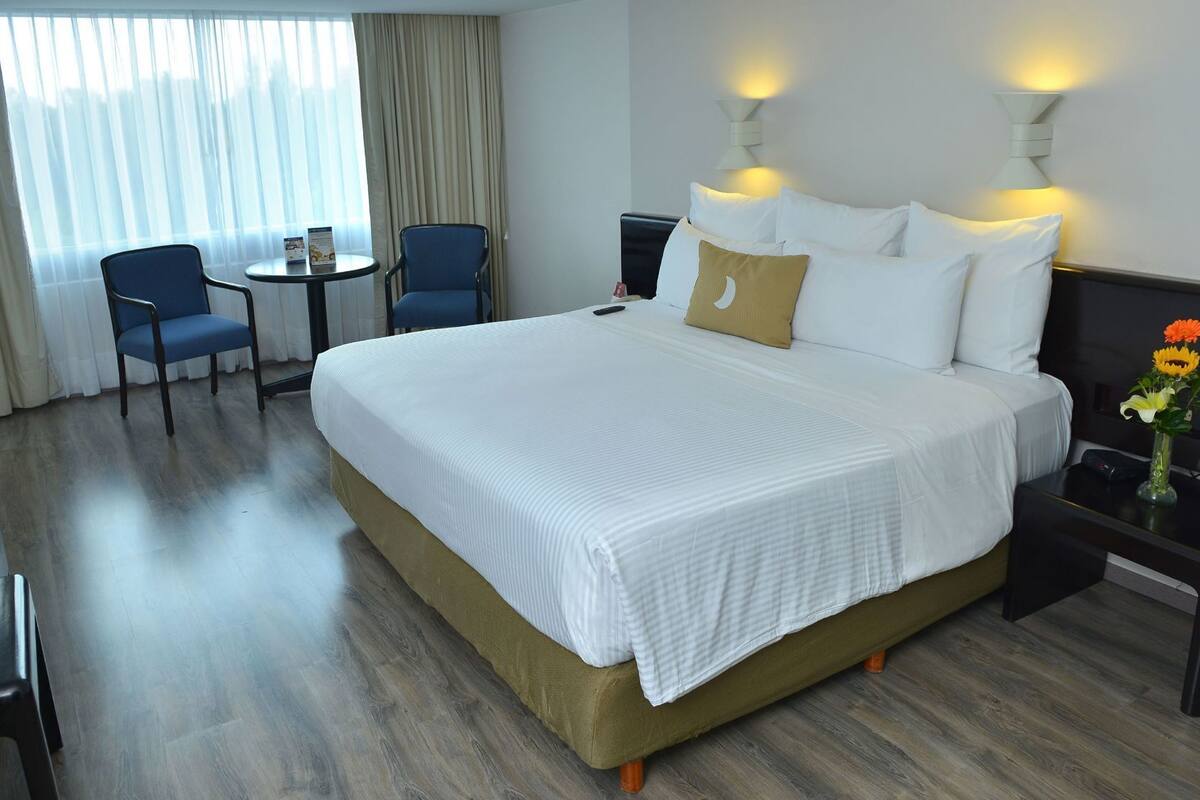 Premium bedding, down comforters, in-room safe, desk