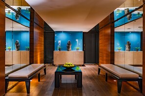 Sauna, steam room, body treatments, hot stone massages