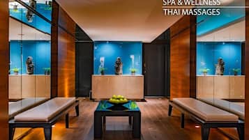 Sauna, steam room, body treatments, hot stone massages