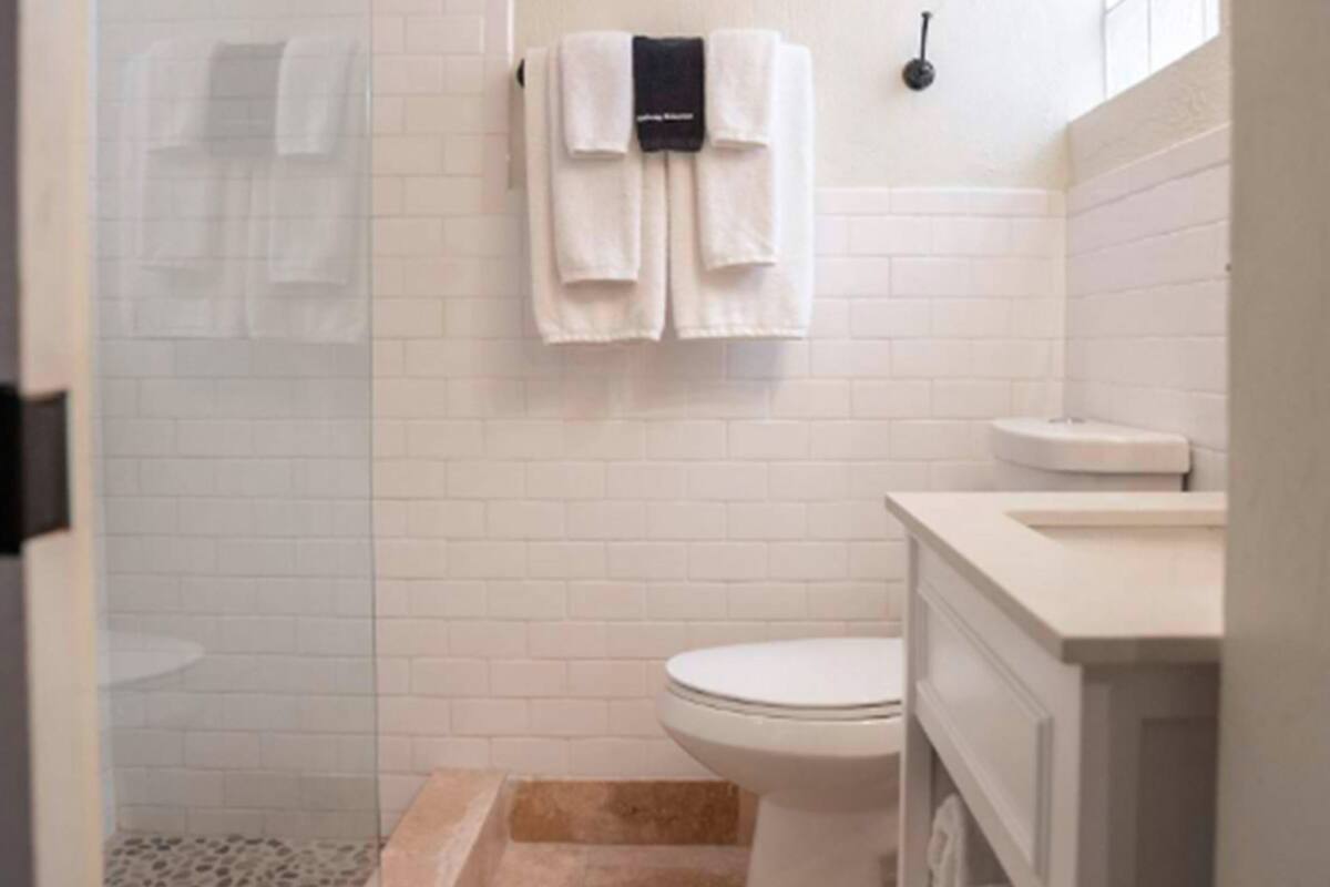 shower, free toiletries, hair dryer, bathrobes