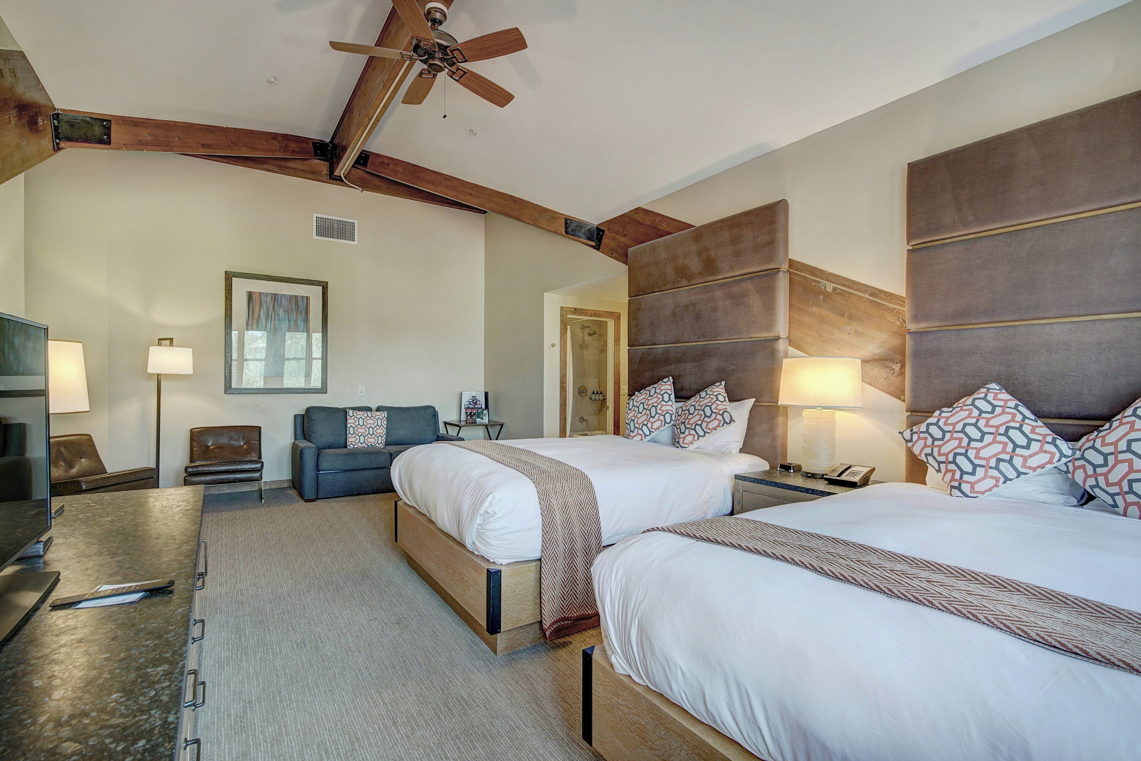 Deluxe Room, 2 Queen Beds | In-room safe, desk, blackout drapes, iron/ironing board