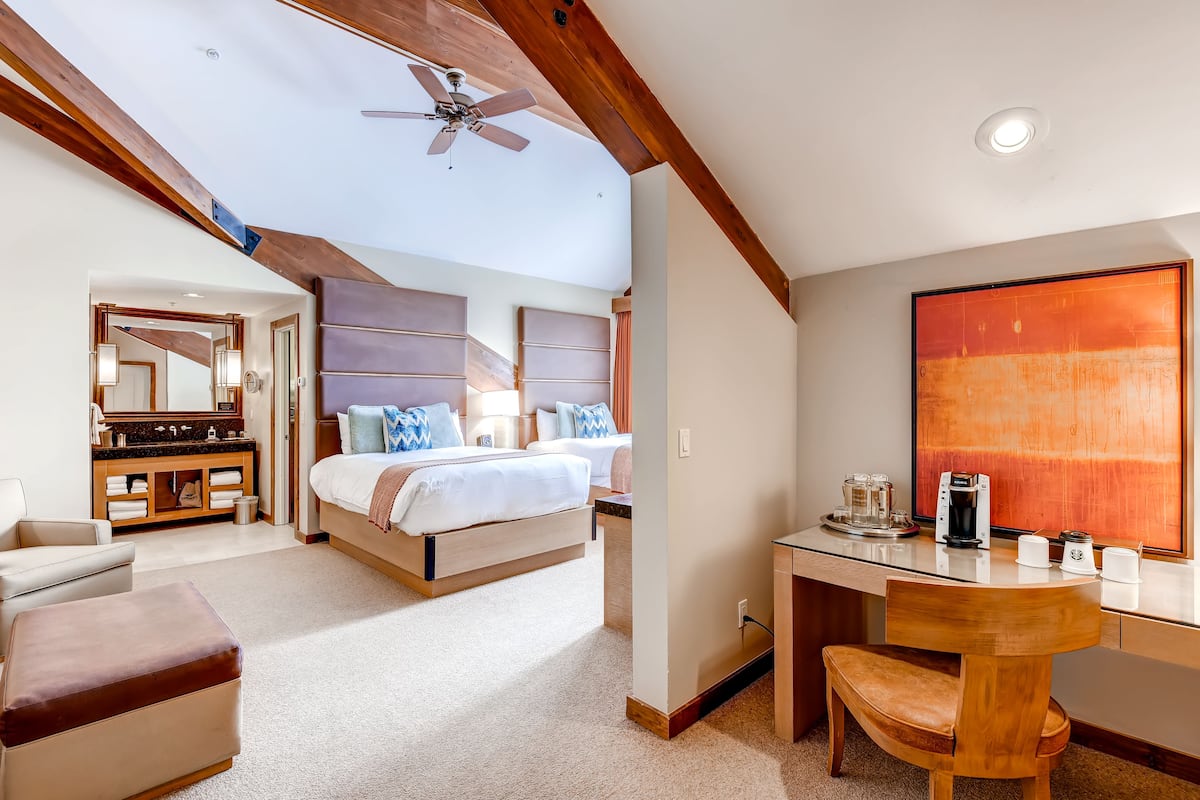 Deluxe Room, 2 Double Beds | In-room safe, desk, blackout drapes, iron/ironing board