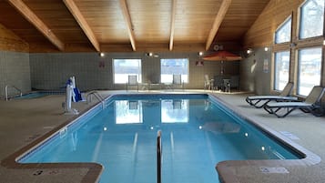 Indoor pool, open 7:00 AM to midnight, pool umbrellas, sun loungers