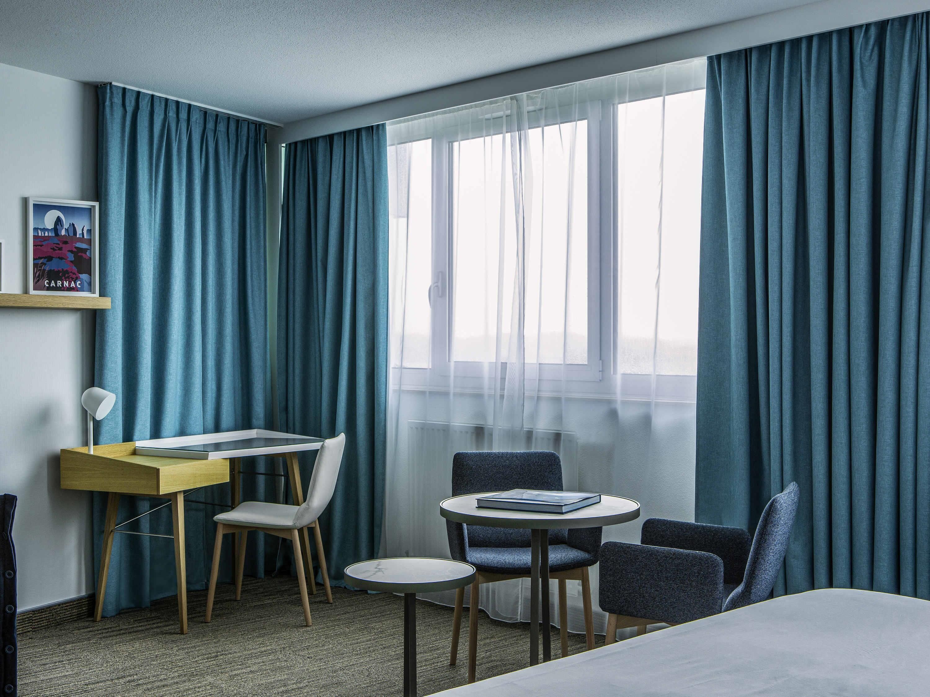 In-room safe, desk, blackout curtains, soundproofing