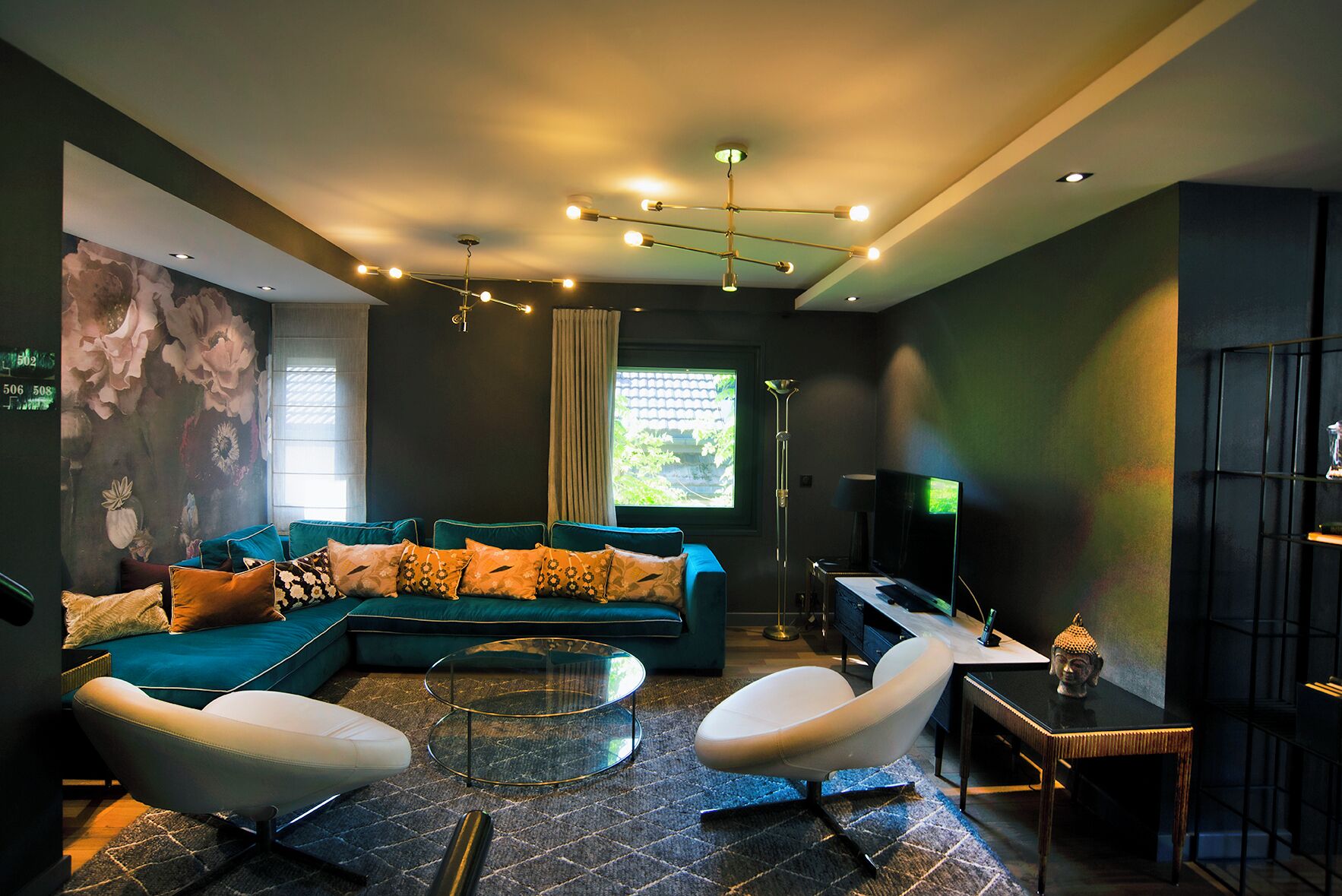 villa, 4 bedrooms, non smoking, lake view | living area | 40-inch flat-screen tv with cable channels, tv