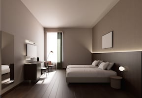 Hypo-allergenic bedding, minibar, in-room safe, desk