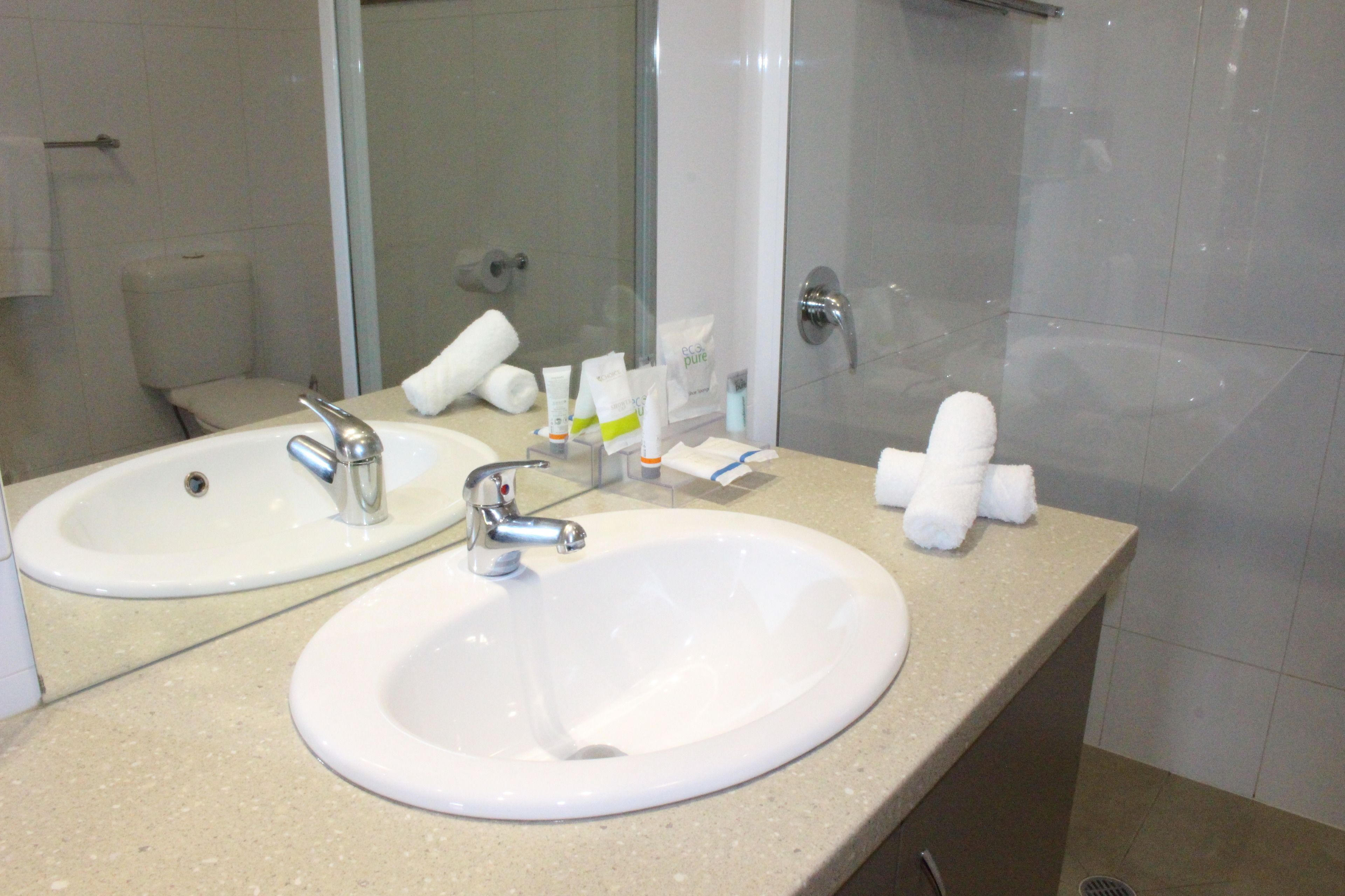 free toiletries, hair dryer, towels, soap