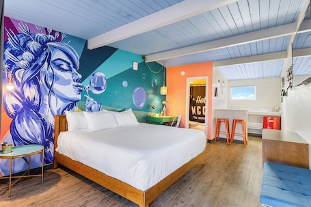 Design Room, 1 King Bed, Kitchenette | Premium bedding, memory foam beds, individually decorated, desk. Hotel McCoy Tucson - Art, Coffee, Beer, Wine