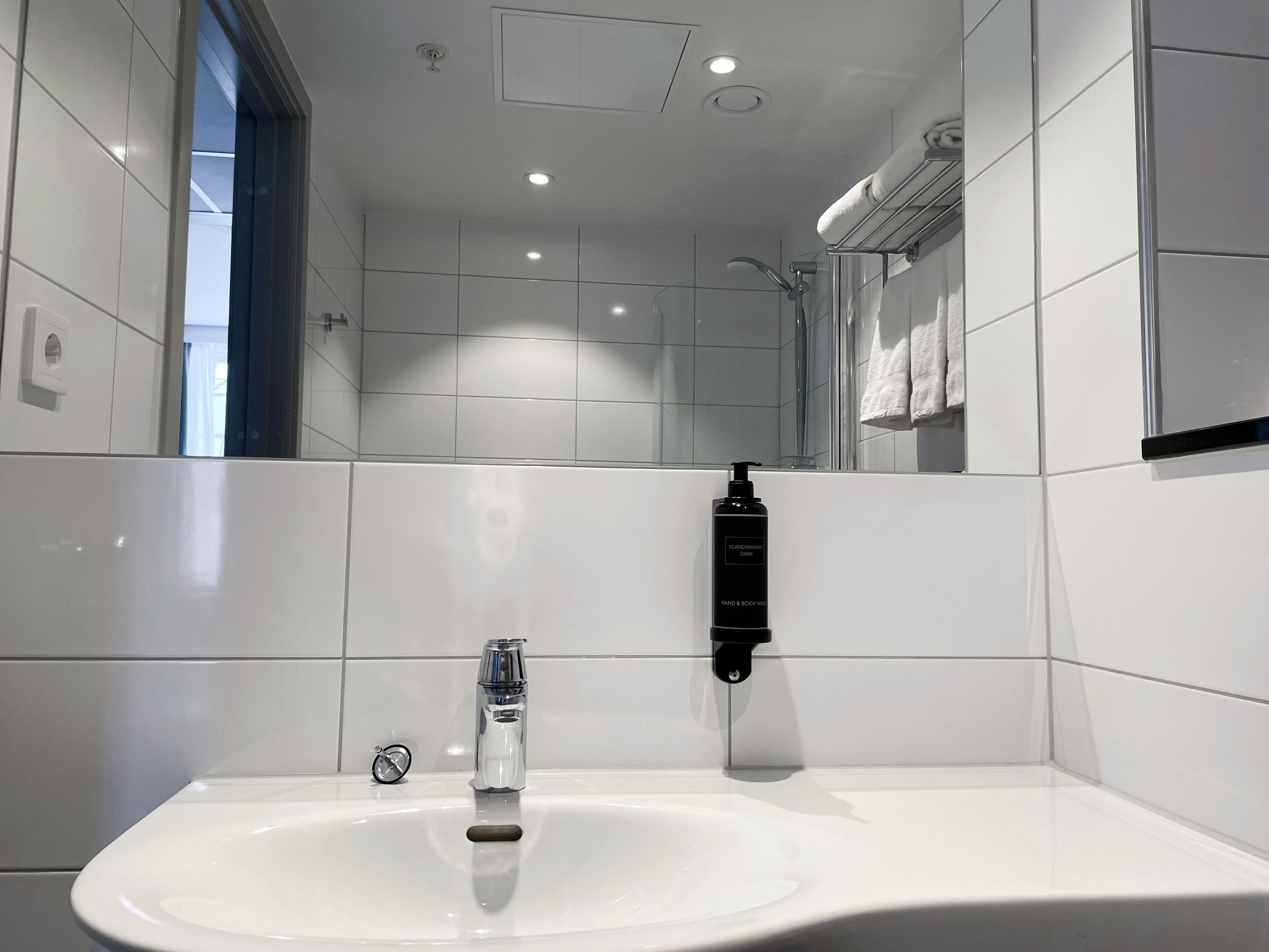 eco-friendly toiletries, hair dryer, heated floors, towels