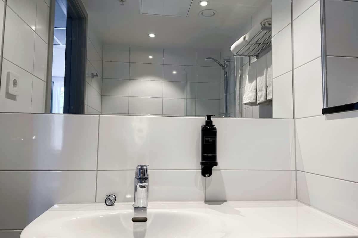 eco-friendly toiletries, hair dryer, heated floors, towels